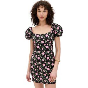 Misa Analie Mini Dress Pink Peony Floral Puff Sleeves Garden Girl Girlhood Y2K